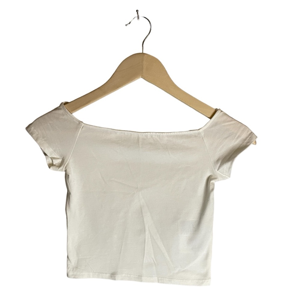 H&M Capped Sleeve Cream Colored Shirt NWT - Picture 1 of 4